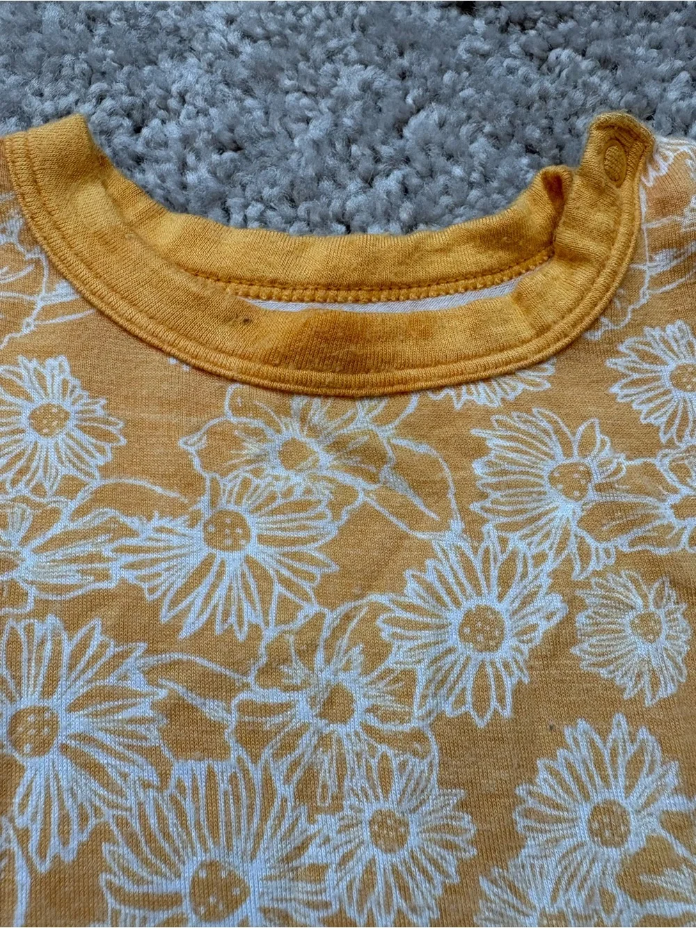 Baby Floral Long-Sleeve Bodysuit in Yellow